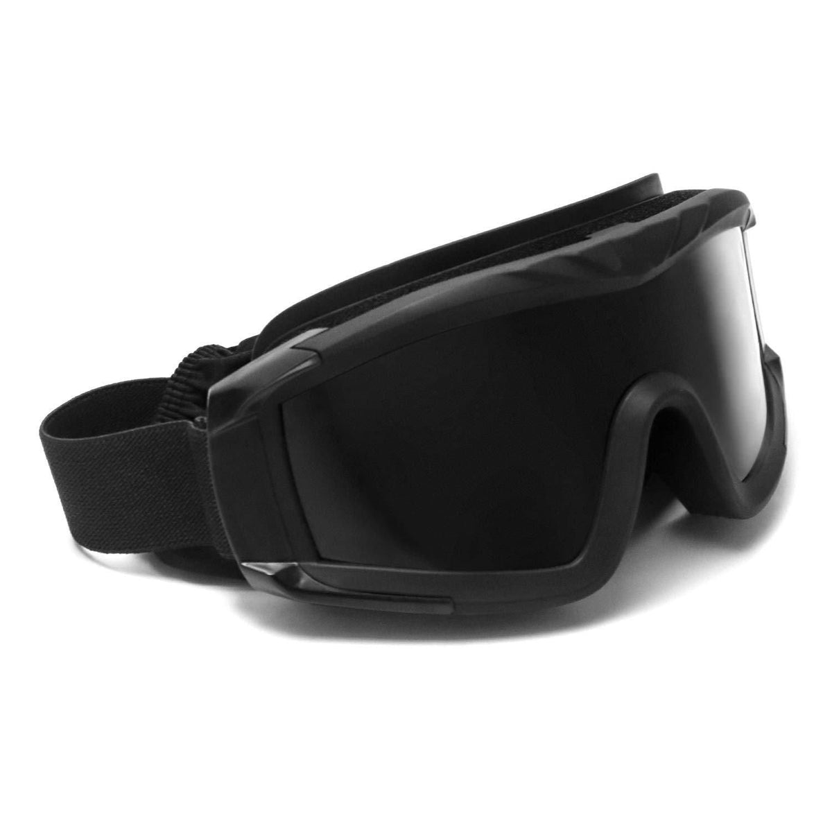One piece of black outdoor sports goggles designed for wind and dust protection