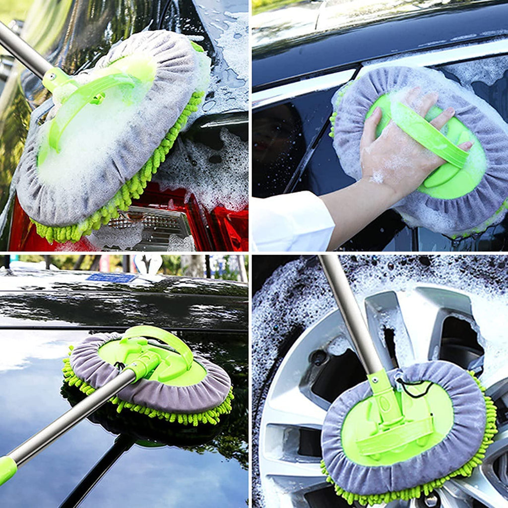 2 in 1 Microfiber Car Washing Mop with Long Handle