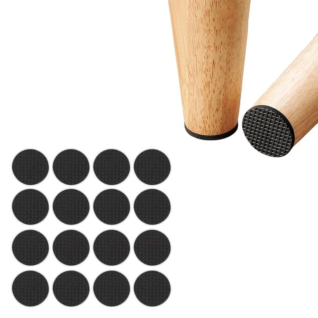A set of 12 round rubber anti-slip pads for chair legs shown on a white background.