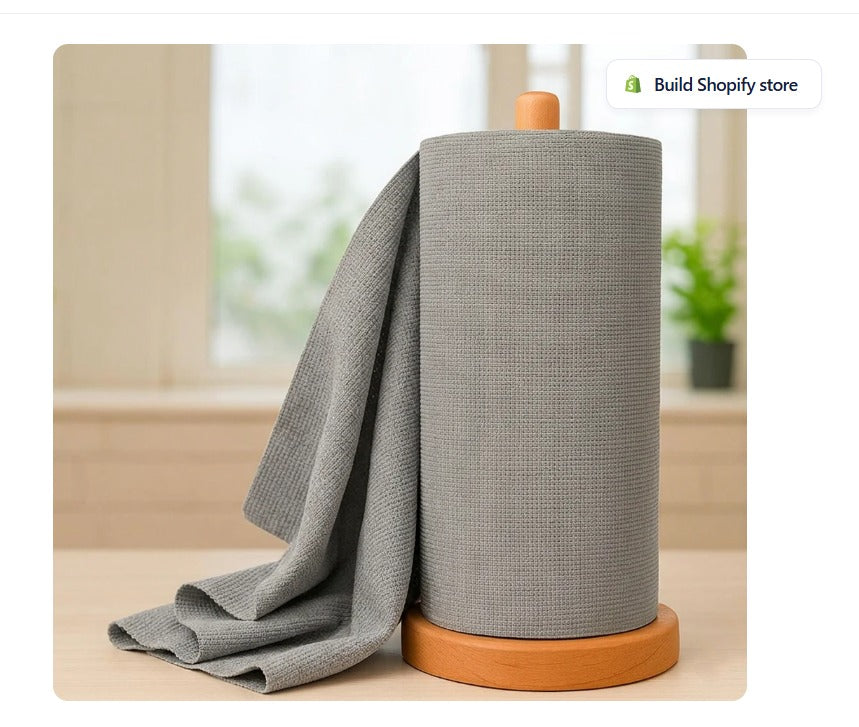 A roll of 25 microfiber cleaning sheets for household dusting and surface cleaning