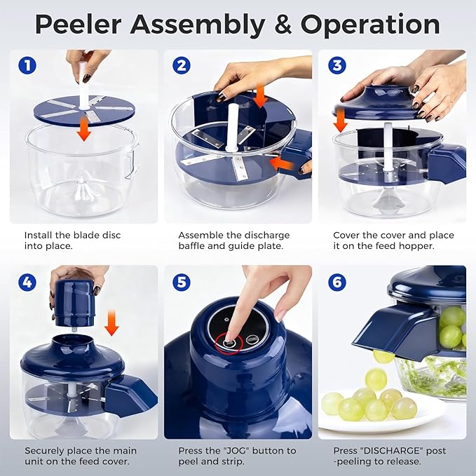 Cordless Fruit Skin Remover for Small Fruits, Easy Peeling, plastic