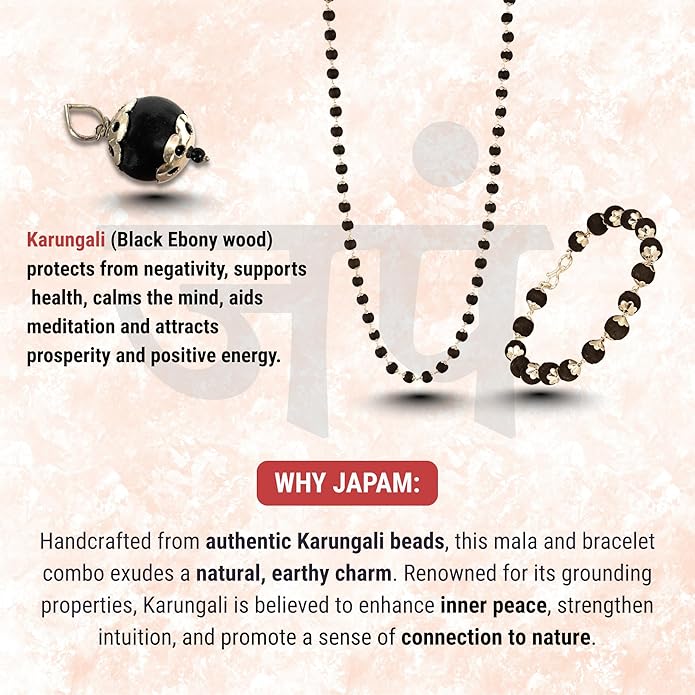 Karungali Mala and Bracelet Combo Set