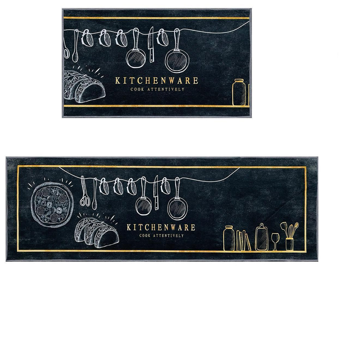 Waterproof Kitchen Floor Mat Set Of 2pcs, pack of 2
