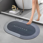 Set of two textured rubber anti-skid floor mats for bathroom and kitchen