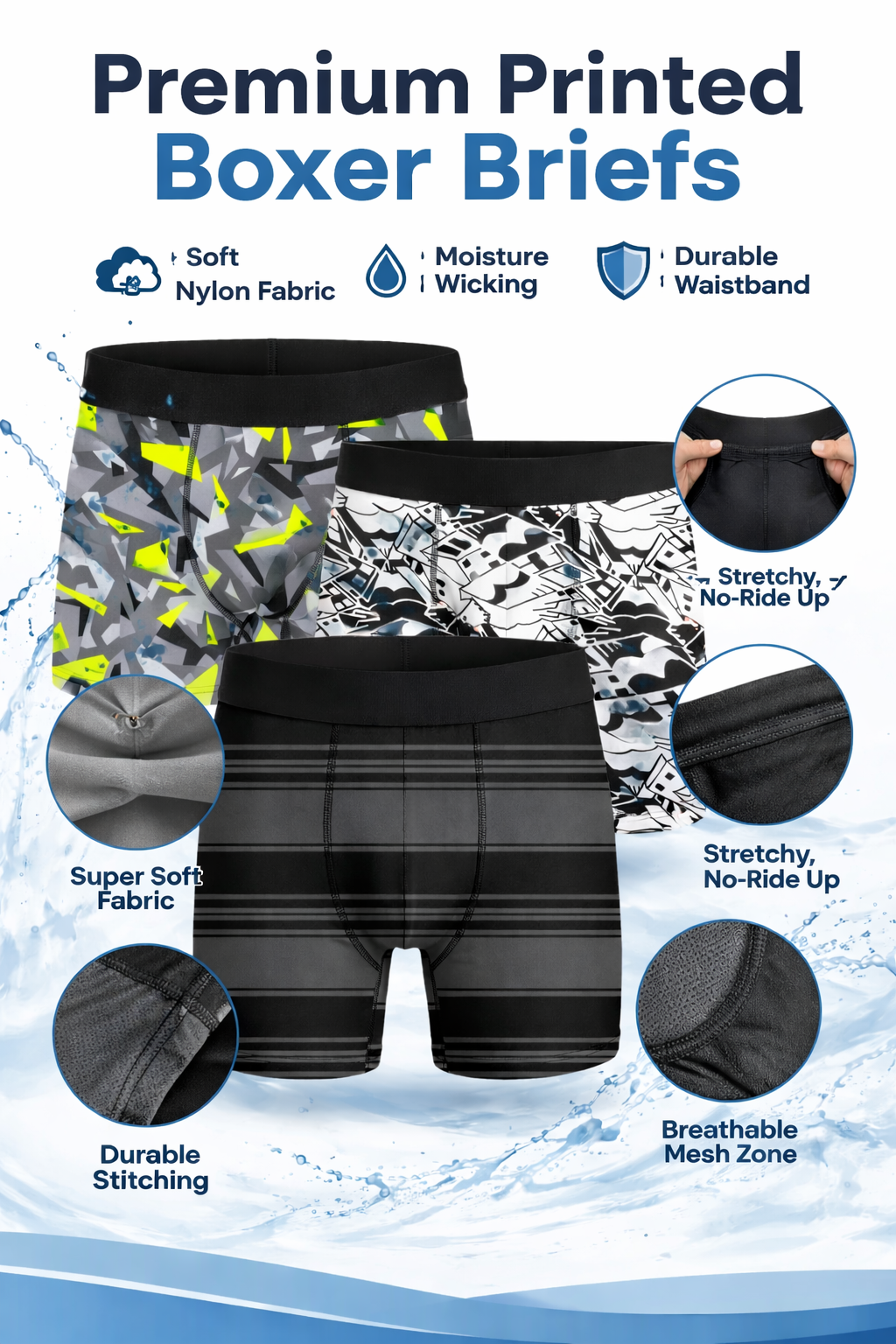 Men's Regular Fit Underwear- Pack of 3