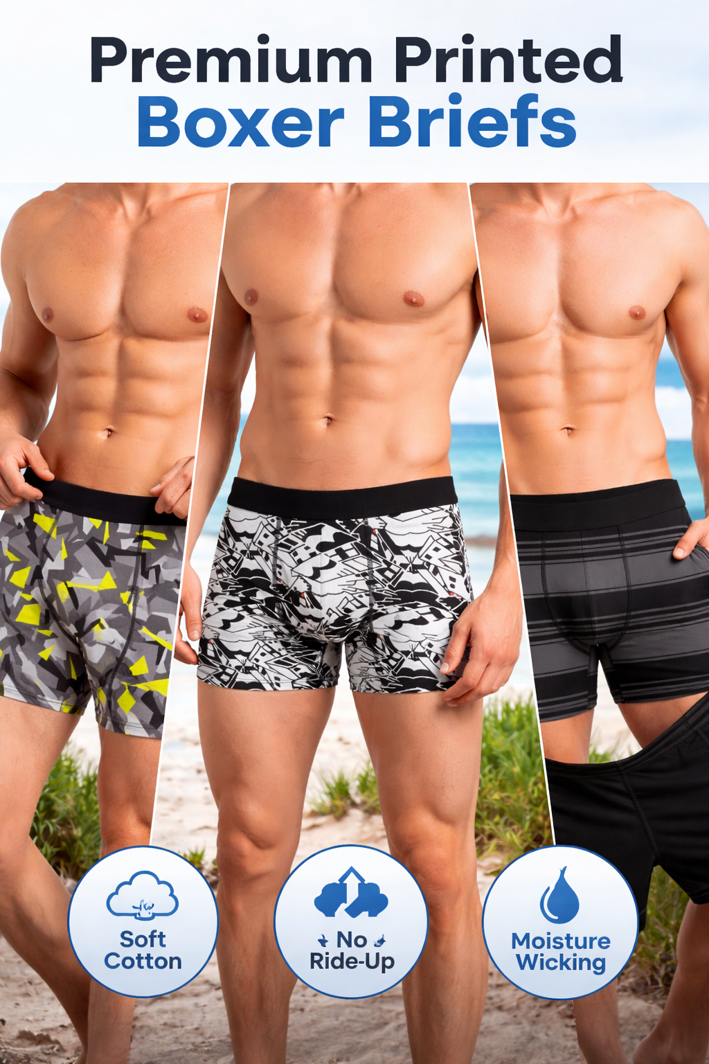 Men's Regular Fit Underwear- Pack of 3