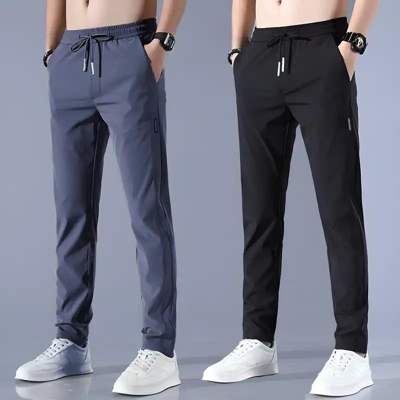 Combo set of dark grey and black men's lycra track pants