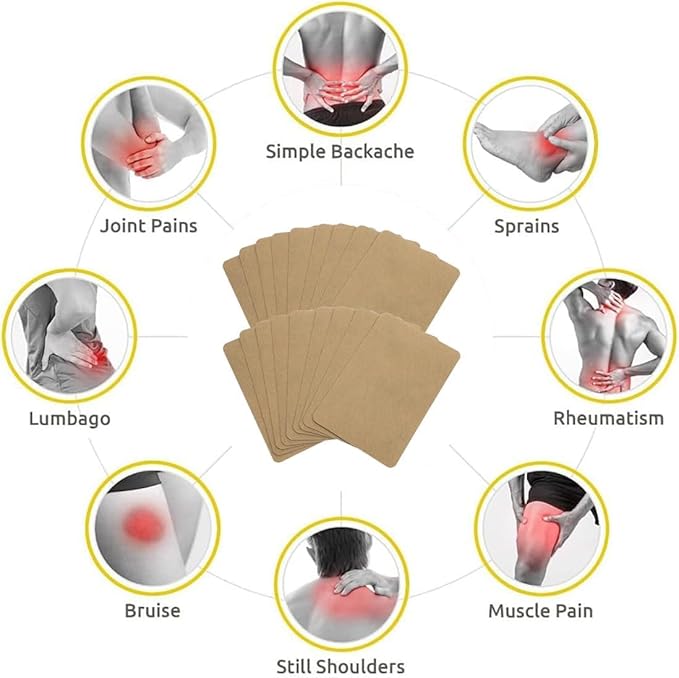 Self-Heating Herbal Ginger Patches for Joint and Muscle Support (40 Patches)