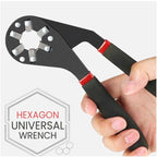 Multifunctional bionic adjustable hexagon spanner made of stainless steel and plastic