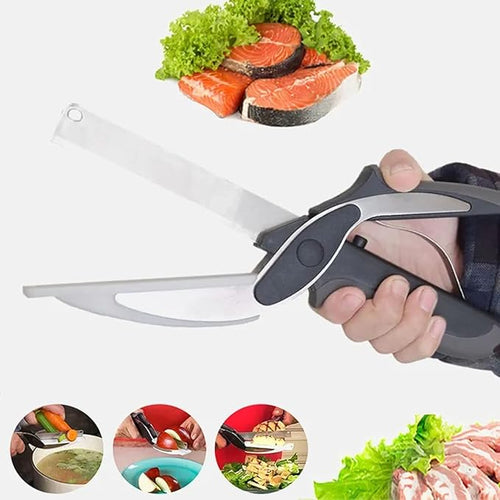 2 in 1 Clever Cutter for Vegetables and Fruits with Detachable Stainless Steel Blade