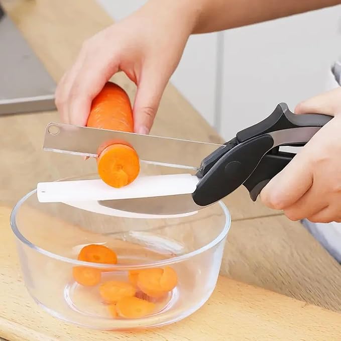2 in 1 Clever Cutter for Vegetables and Fruits with Detachable Stainless Steel Blade