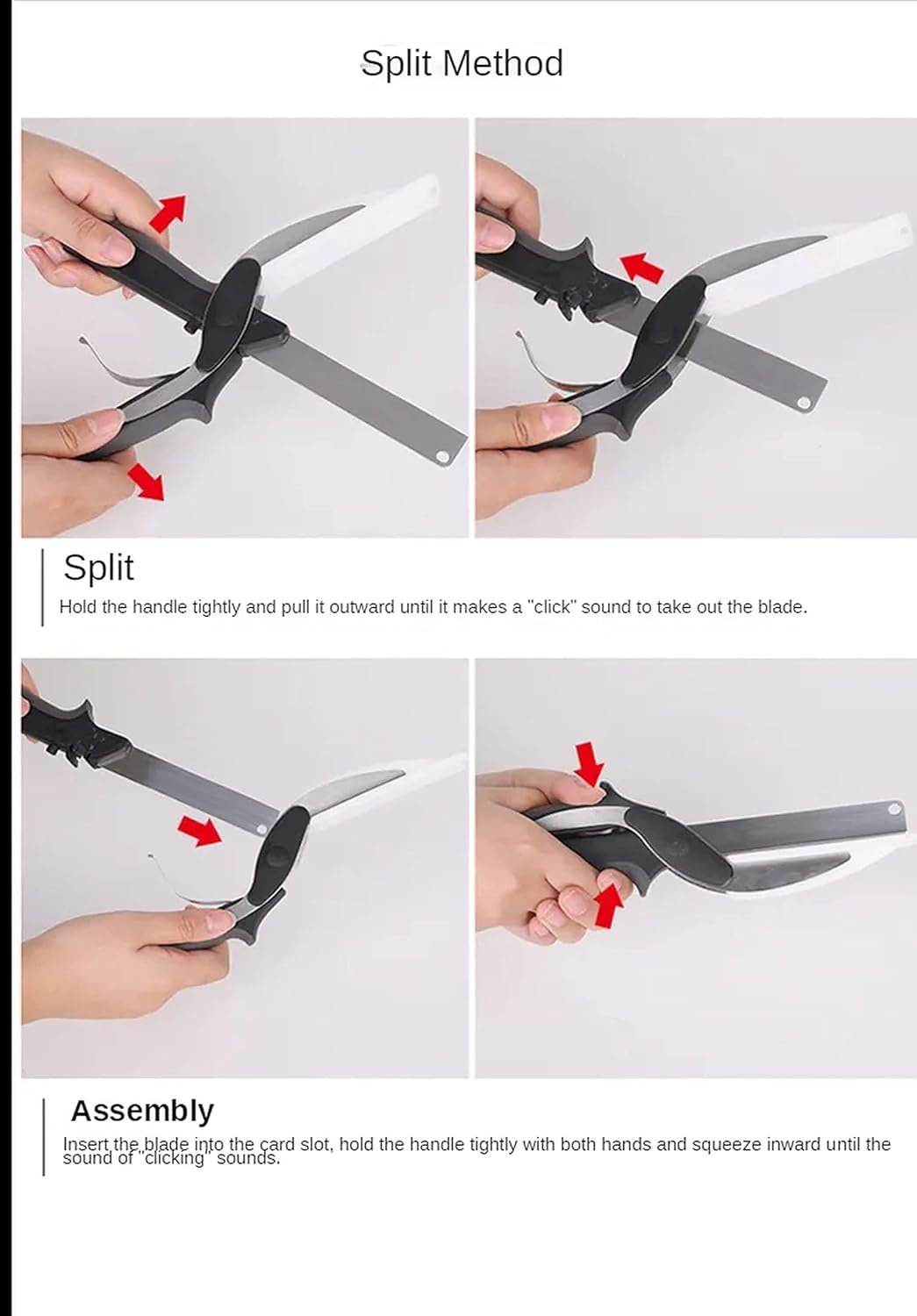 2 in 1 Clever Cutter for Vegetables and Fruits with Detachable Stainless Steel Blade