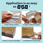 A set of ten clear silicone furniture corner guards