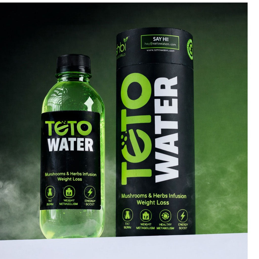 A 500ml bottle of TETO Water displayed on a neutral background