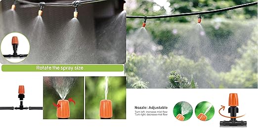 Garden Water Sprinkler Kit With 10 Adjustable Spray Nozzles (8 Meter)