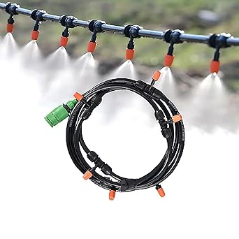 Garden water sprinkler kit with 8-meter hose and 10 adjustable spray nozzles for plants