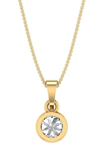 Clear Quartz White Birthstone Pendant with Gold Plated Chain