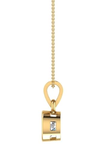 Clear Quartz White Birthstone Pendant with Gold Plated Chain