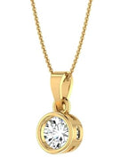Clear Quartz White Birthstone Pendant with Gold Plated Chain