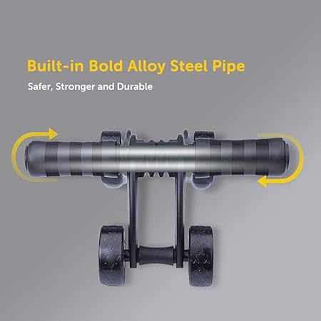 Ab Wheel Fitness Equipment with 4 Wheels, Alloy Steel