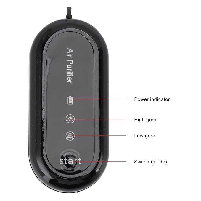 Wearable Portable Air Purifier Necklace, USB Rechargeable Personal Air Cleaner