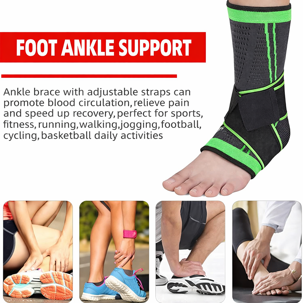 Ankle Support Band for Men and Women, Adjustable Fit Neoprene Wrap, 1 Piece