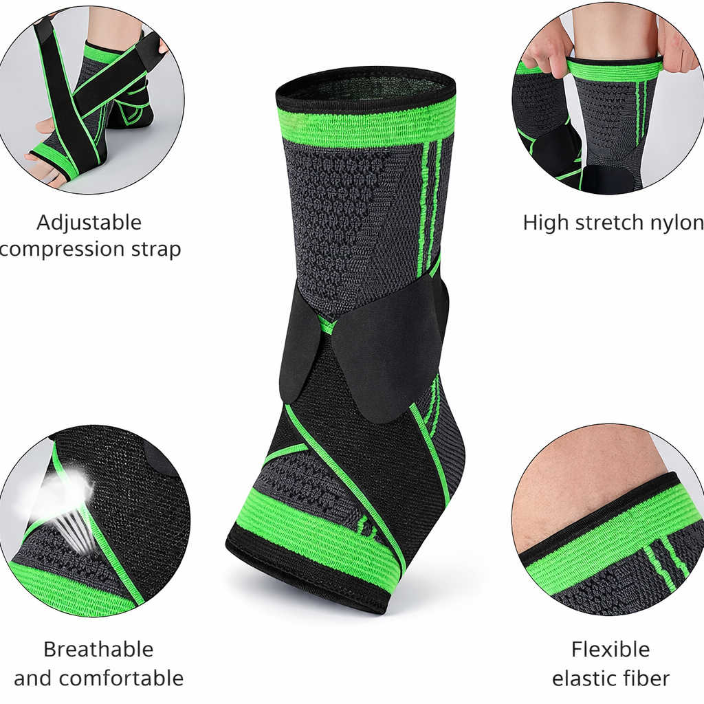 Ankle Support Band for Men and Women, Adjustable Fit Neoprene Wrap, 1 Piece