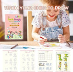 Magic Calligraphy Copybook Set for Kids - 4 Books, 1 Pen, 1 Grip, 10 Refills
