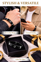 Crescent Moon Wrist Band, Silicone and Steel Construction