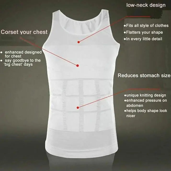 Men's Solid Compression Flexvest - Neoprene & Spandex Shaping Support