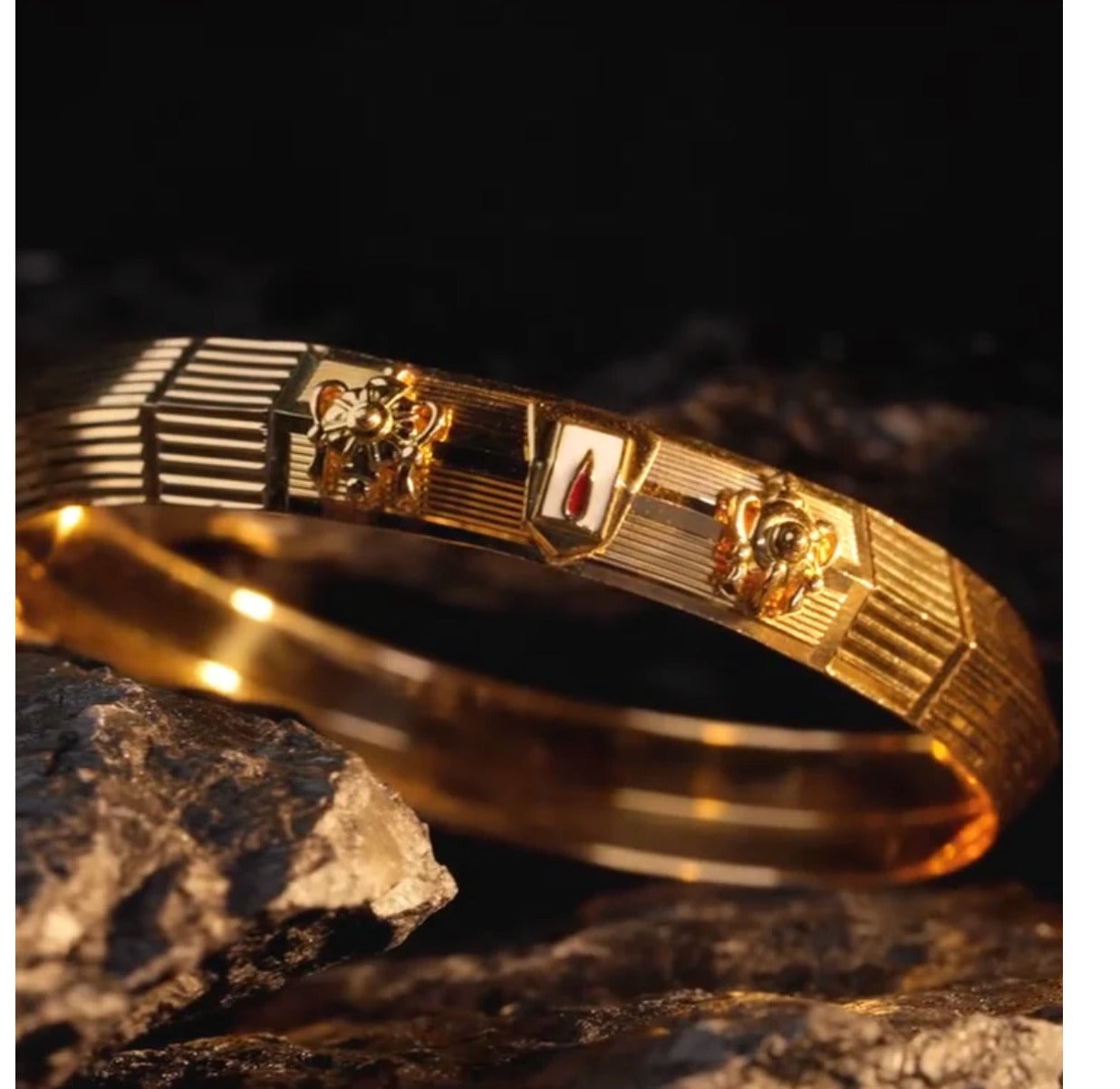 Bharatyug Lord Balaji Gold Kada - Traditional Religious Accessory