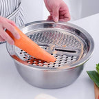 Stainless Steel Kitchen Drain Basket Set 3 in 1, stainless steel, pack of 3