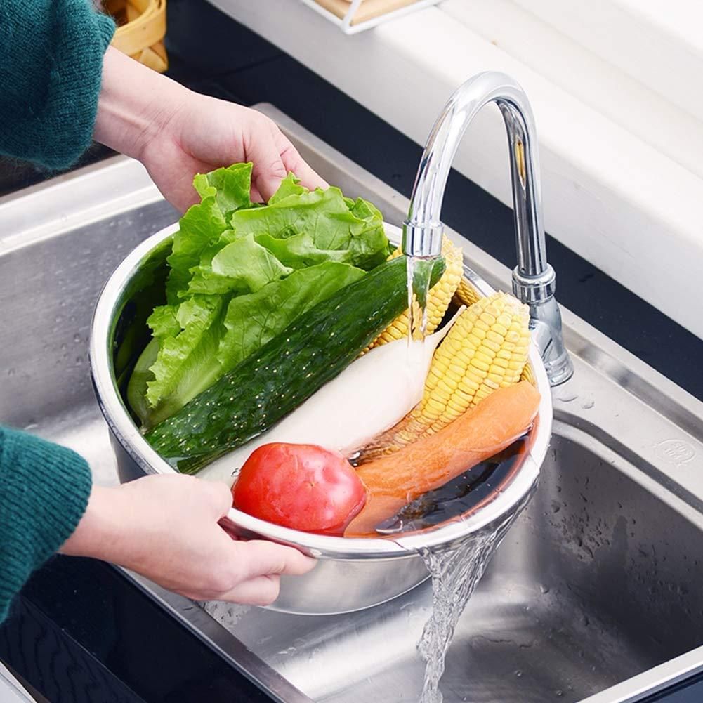 Stainless Steel Kitchen Drain Basket Set 3 in 1, stainless steel, pack of 3
