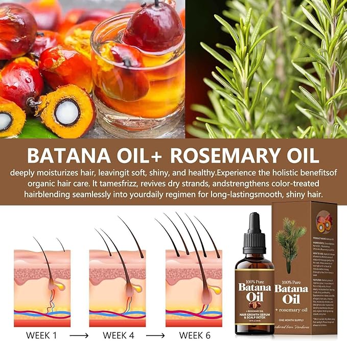 Batana Oil with Rosemary for Hair Growth, 30ml