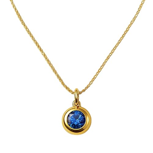 Amethyst Birthstone Pendant with Gold Plated Chain