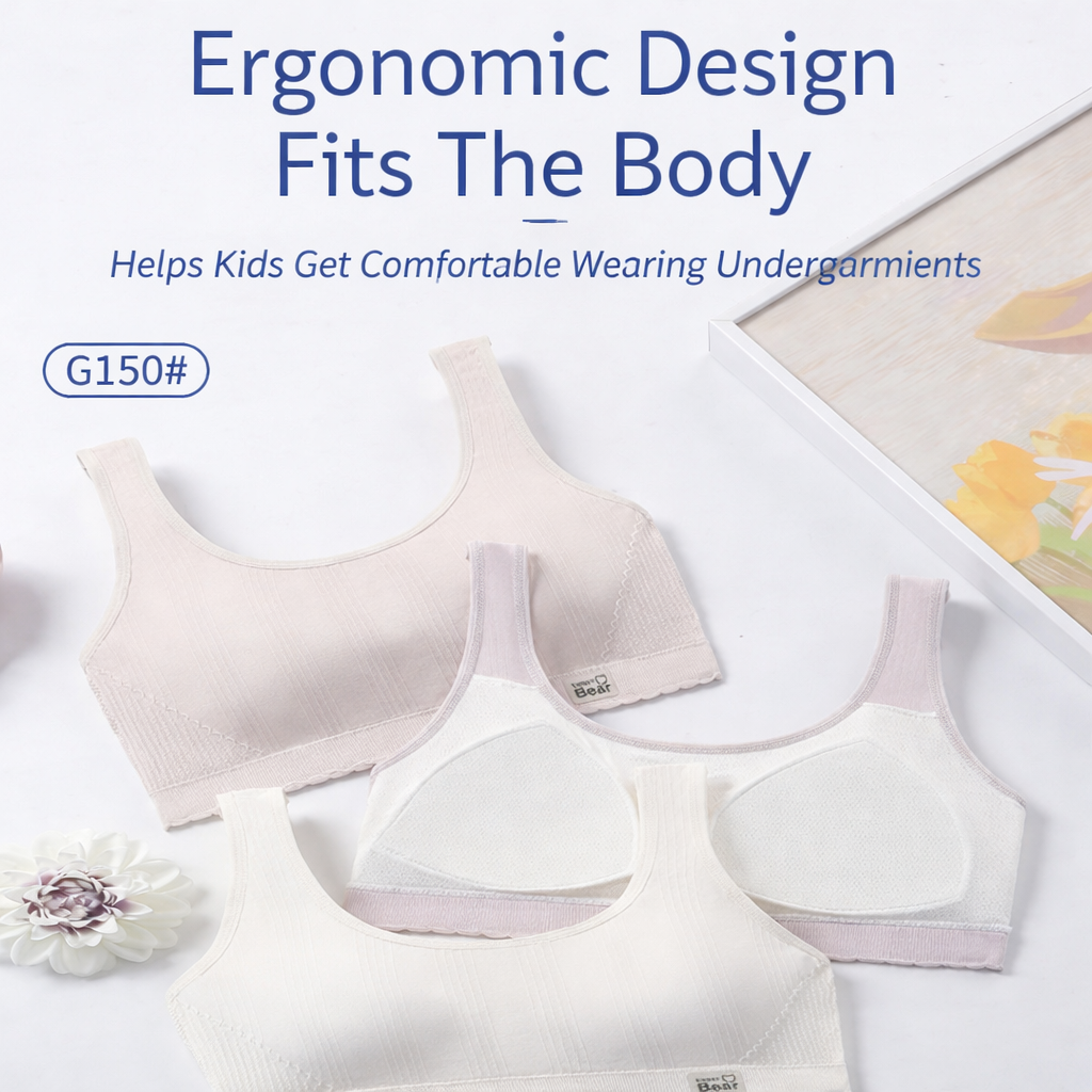 A single girls seamless cotton bra with light padding, shown in a clean studio view.
