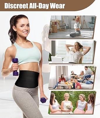 Elastic Waist Band Body Shaper and Tummy Wrap - Black