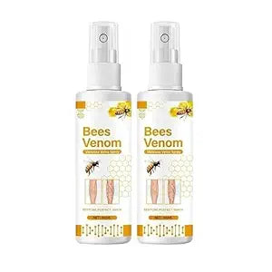 Two bottles of Bees Venom Varicose Veins Spray in a white container