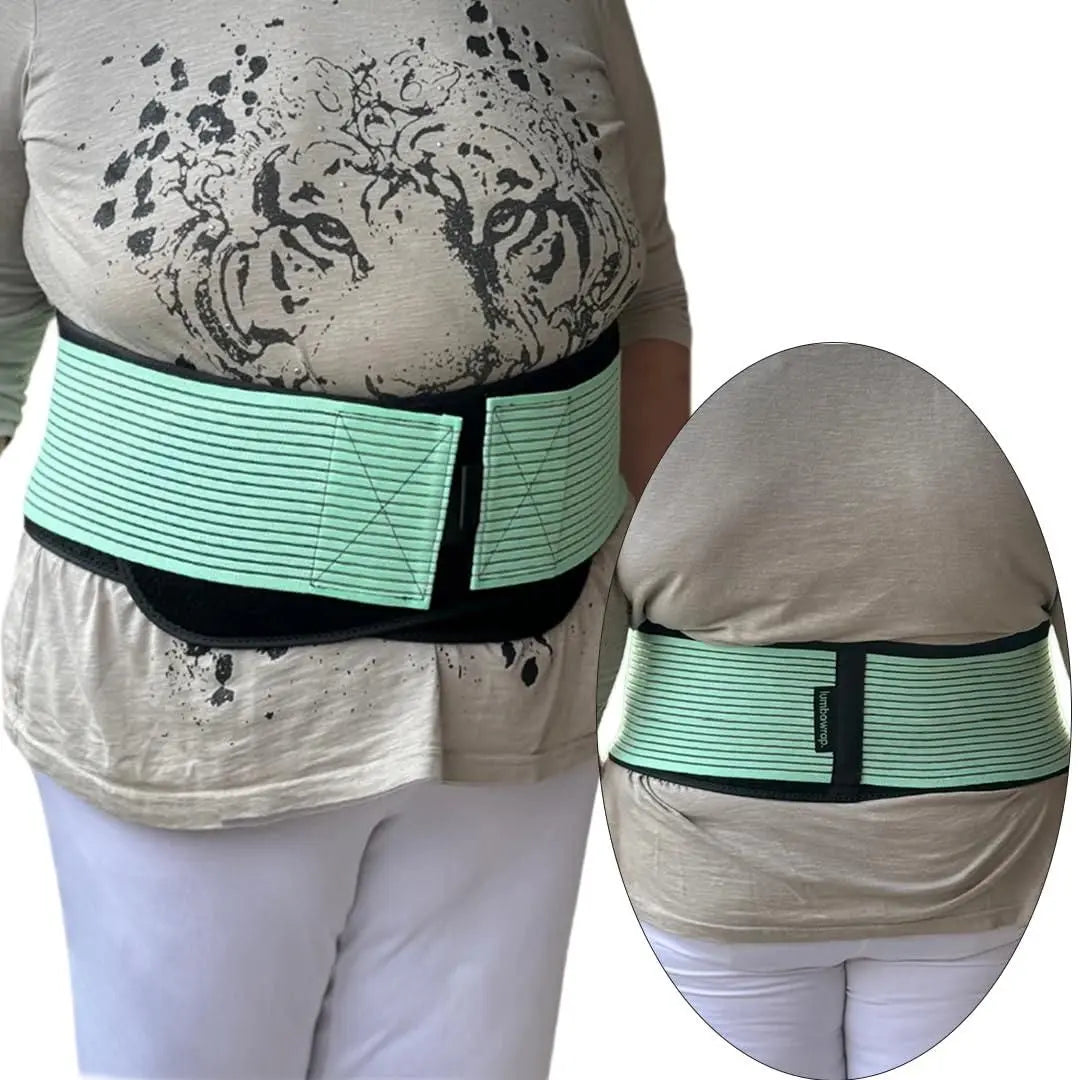 One piece black sacroiliac hip wrap for pelvic and joint support