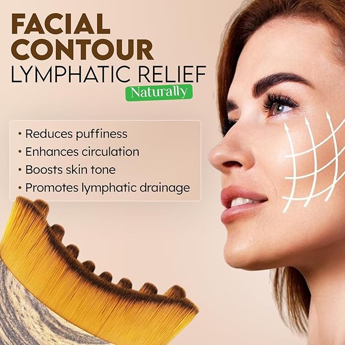 Lymphatic Contour Face Brush for Facial Drainage and Sculpting