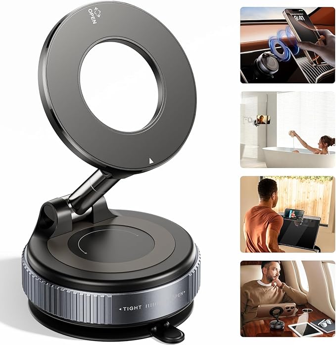 360-Degree Rotating Suction Phone Mount for Cars