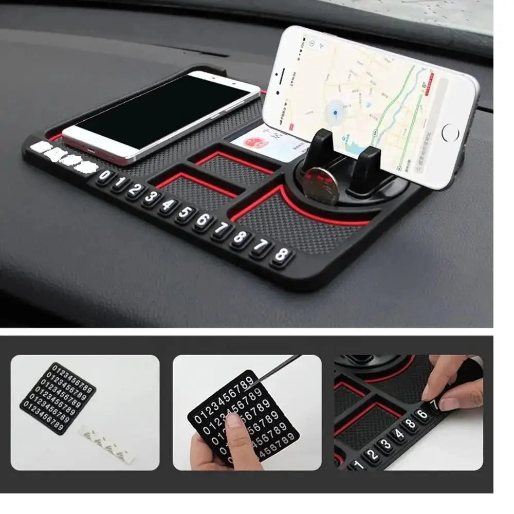 Anti-Slip Silicone Dashboard Mat and Car Mobile Phone Holder