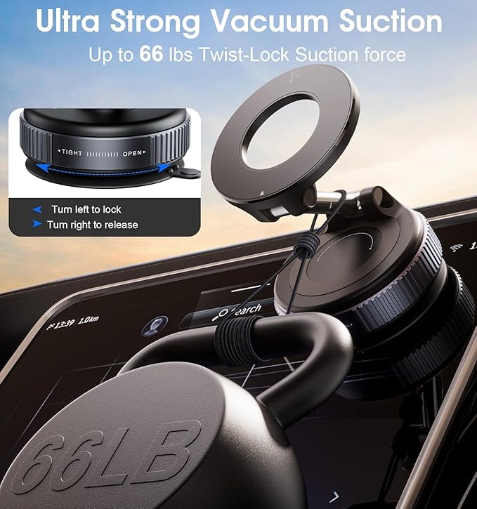360-Degree Rotating Suction Phone Mount for Cars