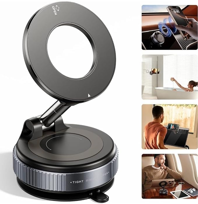 360-Degree Rotating Suction Phone Mount for Cars