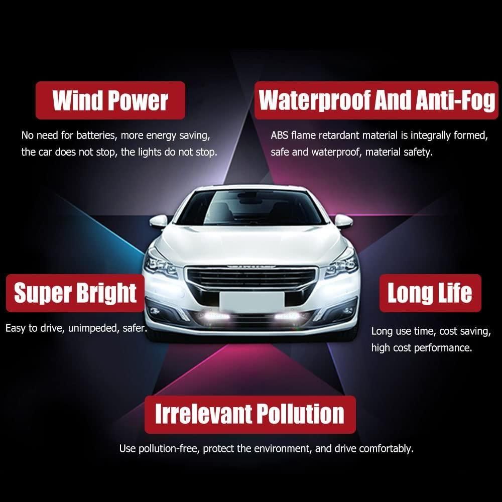 Car Wind Powered LED Light - Pack of 2