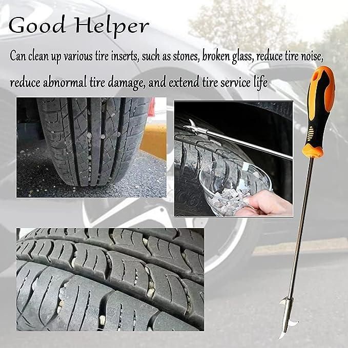 2 in 1 tyre stone removing tool made of alloy stainless steel