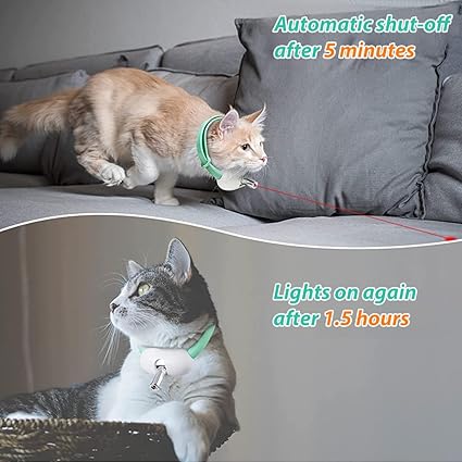 Cat Collar with Integrated Laser Light Teaser Toy for Kitten Self-Entertainment