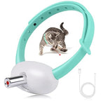 A wearable cat collar made of thermoplastic elastomer with an integrated laser light for kitten exercise