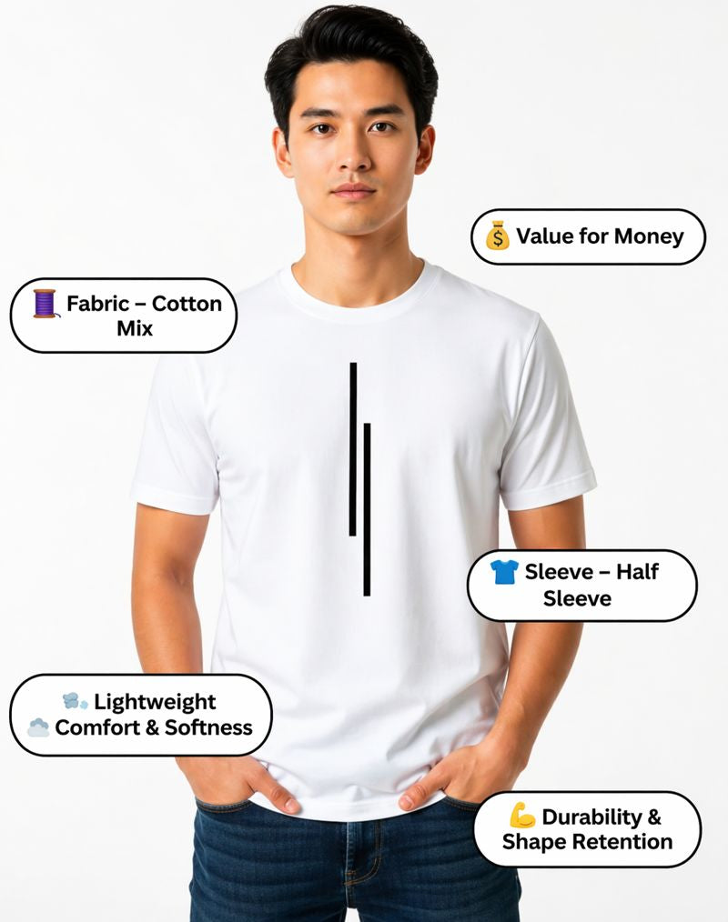Men's Round Neck Striped Printed Regular Fit T-Shirt Pack Of 5 (Assorted Colors)