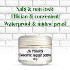 Pack of two white ceramic repair paste containers for fixing tile chips